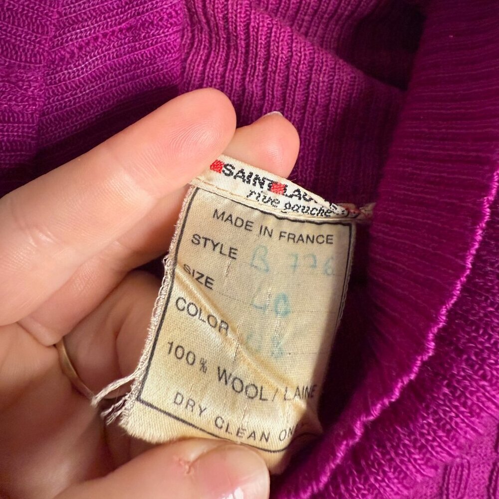 Yves saint Laurent designer‎ wool pink vintage authentic sweater - Picture 3 of 4